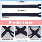 YAKA 20pcs Navy Blue Nylon Invisible Zippers Tailor Sewing Tools Garment - Image 2