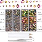 10000Pcs 2-Boxes Mixed Size Hot Fix Round Crystals Gems Glass Stones Hotfix - Image 3