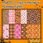 HTVSTD Halloween Permanent Adhesive Vinyl, 10 Sheets of 12x10 inches Pink - Image 2