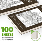Soucolor 8x10 Sketch Book, 100 Sheets, 68lb Acid-Free Spiral Bound Pad | 68lb - Image 4