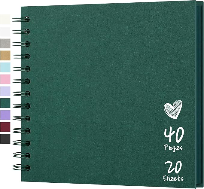 Scrapbook 7x7 Inch DIY Scrapbook Album Hardcover Kraft Paper 40 pages/20 sheets by Hiwhy