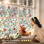 Windimiley Stained Glass Window Film, 3D Rose Floral Decorative Window Covering - Image 5