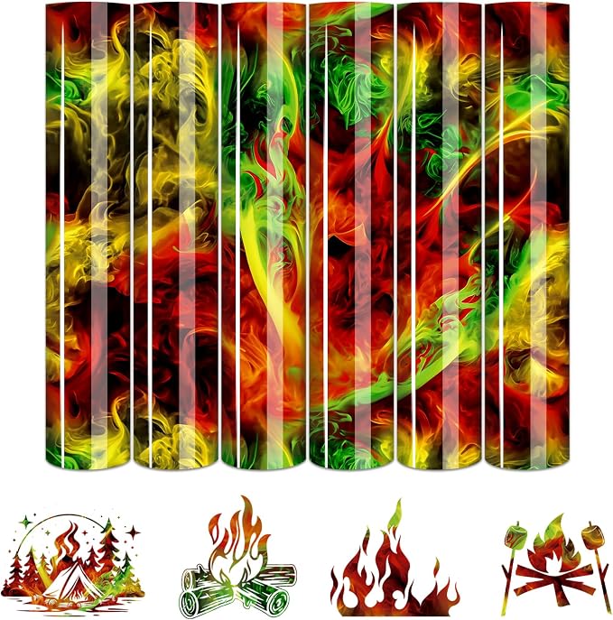 Tintnut Green Flame Heat Transfer Vinyl, stretch washable, suitable by Tintnut
