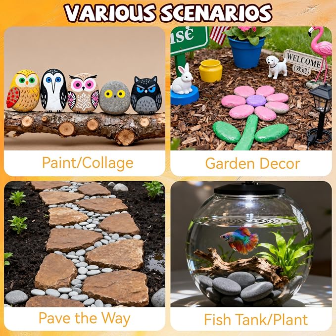 Reeplan 30PCS Large Rocks for Painting, 3-4 Inches Natural Flat River Rocks for - Image 8