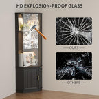 HNEBC 69" Tall Curio Display Cabinet - Image 9