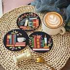 8 Pcs Bookshelf Diamond Art Coasters Kit - Image 6