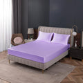 Homiest Lavender Satin Fitted Sheet Queen Size, Deep Pocket, Luxury & Ultra by Homiest