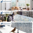 rabbitgoo Stained Glass Window Privacy Film, Mosaic Pattern, 17.5" x 157.4" | - Image 6