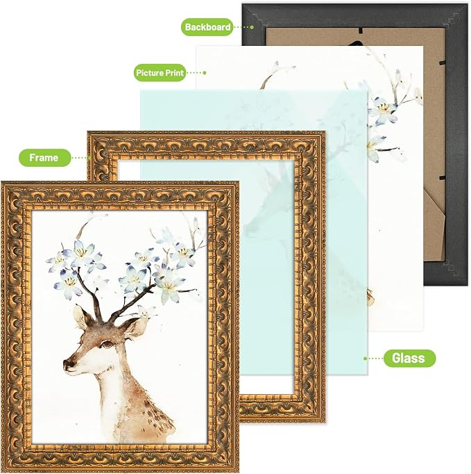 Golden State Art, 8X10 Ornate Finish Photo Frame, Bronze Color, Real Glass - Image 5