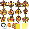 Renbuzhu 40PCS Fall Crafts Bulk: Leaves Pumpkins Paper Suncatchers DIY Kit by Renbuzhu