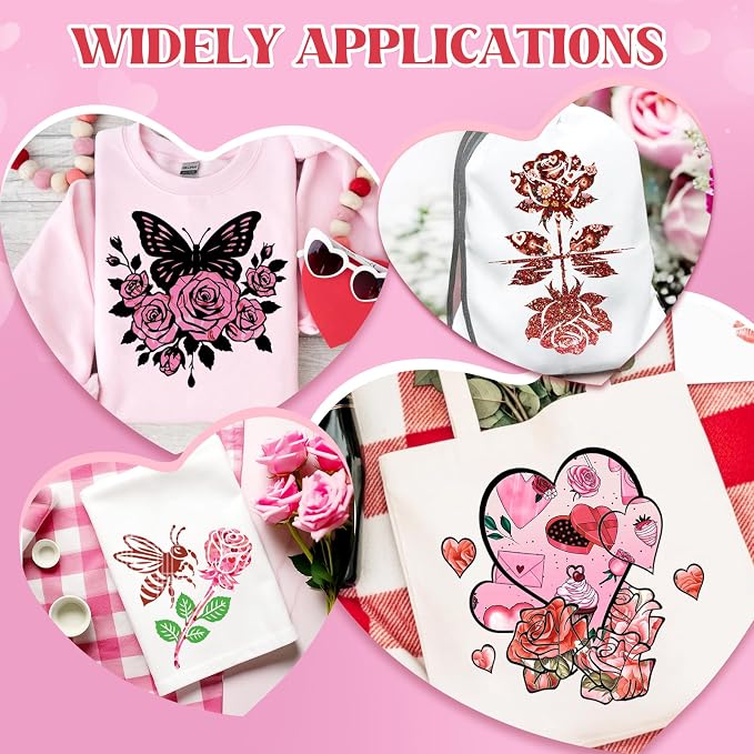 HTVSTD Rose Romantic Heat Transfer Vinyl 10Sheet 12×10in Iron on Vinyl | Rose - Image 4