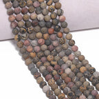 45pcs Natural Matte Yellow Serpentine Gemstone Beads，8mm Frosted Round Loose - Image 7
