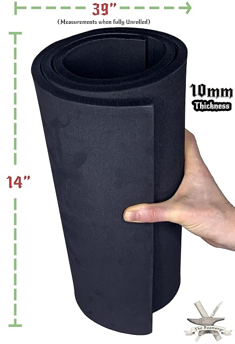 Shape Retention EVA Cosplay Foam 10mm 14x39 inch Black or White High Density - Image 4
