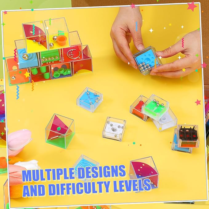 Lenwen 48 Pieces Brain Teaser Puzzles Cubes mini Puzzle Party Favors Goodie - Image 3
