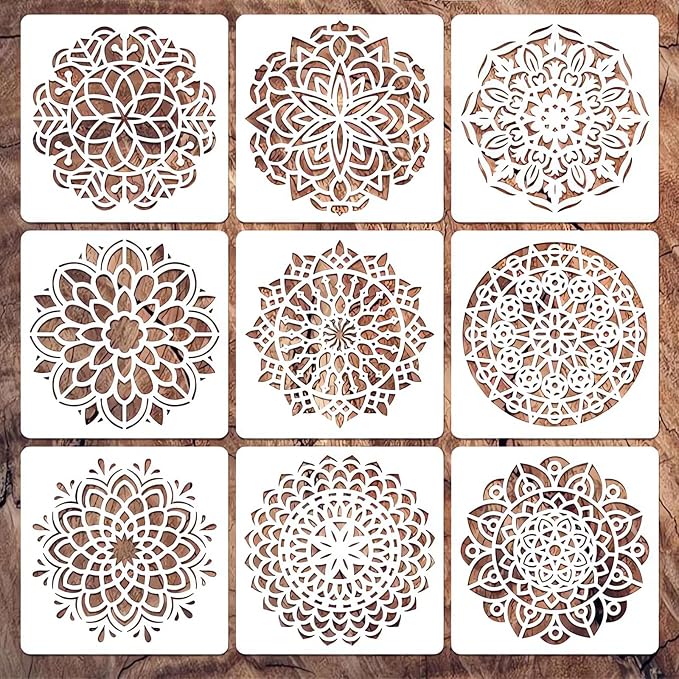 Mandala Stencils for Painting, Small Diwali Rangoli Stencils for Crafts on Wood by Felixcraft-DIYDreamscape