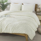 Andency Ivory Comforter Set Full Size, Boho Soft Warm Tufted Bedding Comforter - Image 4