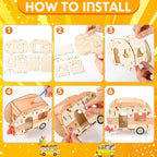 DoubleFill 12 Pack Camping Craft Kits DIY Unfinished Wooden Camper Craft Bulk - Image 5