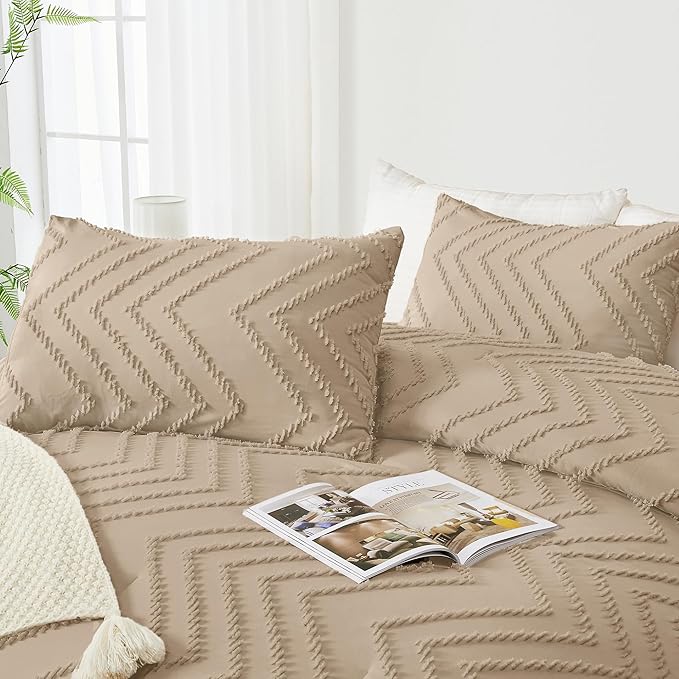 Andency Taupe Twin/Twin XL Comforter Set, Twin Bed Comforter - Image 4