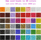 18800Pcs 3mm 48-Color Glass Seed Beads + 260 Alphabet Letter Beads DIY Jewelry - Image 2