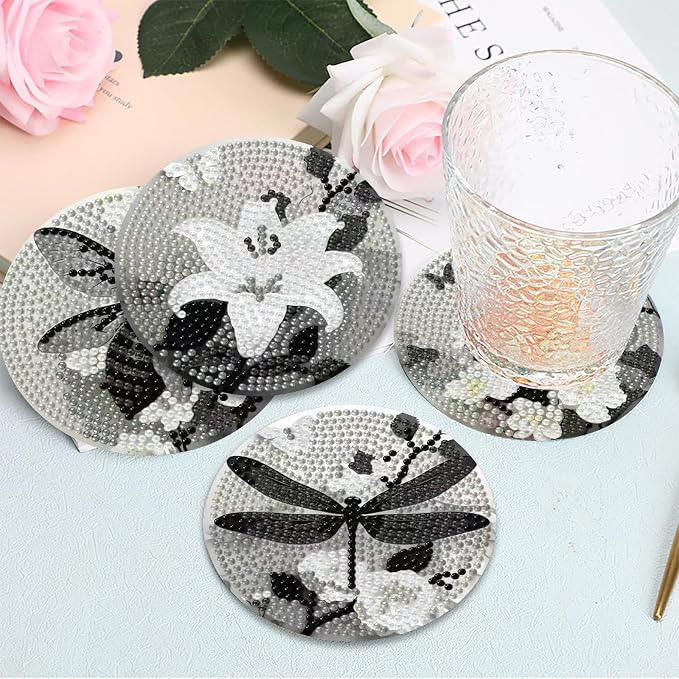Clendo 8 Pcs Gothic Diamond Art Coasters Kit - Image 7