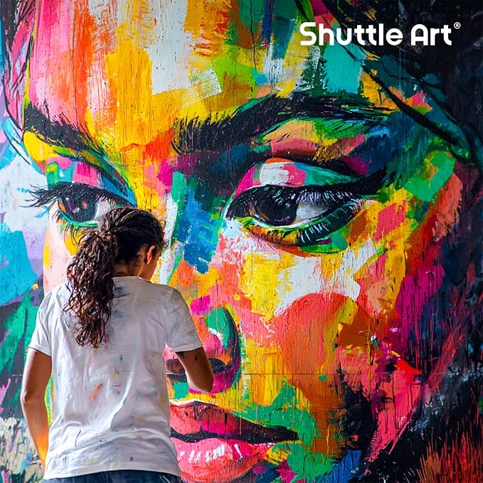 Shuttle Art Acrylic Paint, 15 Colors Acrylic Paint Large Bottle Set, 473ml/16oz - Image 8