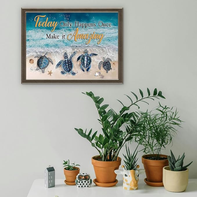 MjhRcll Sea Turtle Stamped Cross Stitch Kits, Cross Stitch Ornament Kits - Image 5