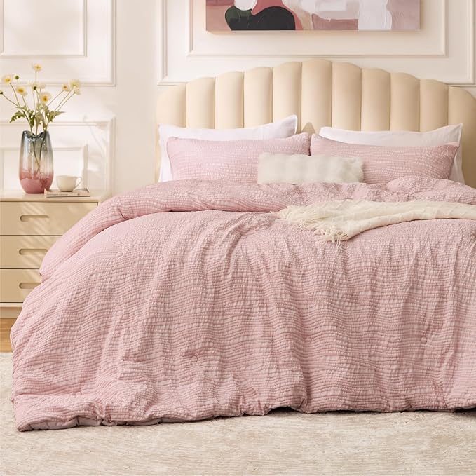 BEDELITE Blush Pink Twin Comforter Set - Image 2