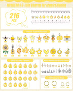 FIVEIZERO 216PCS Charms for Jewelry Making, Enamel Blacelet Charms Kit | - Image 2
