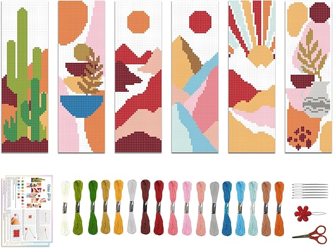 ACRNIGHEET 6PCS Cross Stitch Bookmark Kit by ACRNIGHEET
