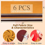 XSEINO 6 Rolls 12"x35" Large Felt Sheets, 1.4mm Thick Nonwoven Fabric - Image 2