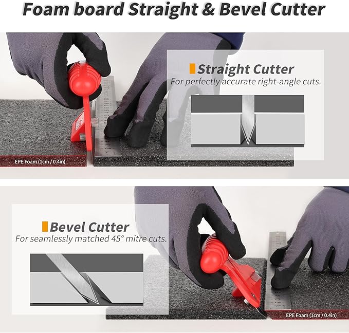 Straight/Bevel Foam Cutter, Foam KT Board Cutting Tool Adjustable 45° or 90° - Image 3