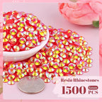 1500PCS 6mm Resin Jelly Rhinestones in Bulk, Bedazzling Flatback Crystals - Image 2