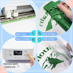 12Pcs Multicolored Glitter Heat Transfer Vinyl 12"x10", Easy Weed HTV Iron On - Image 4