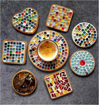 100 Pieces Mosaic Tiles Squares Yellow Crystal Mosaic Stained Glass - Image 4