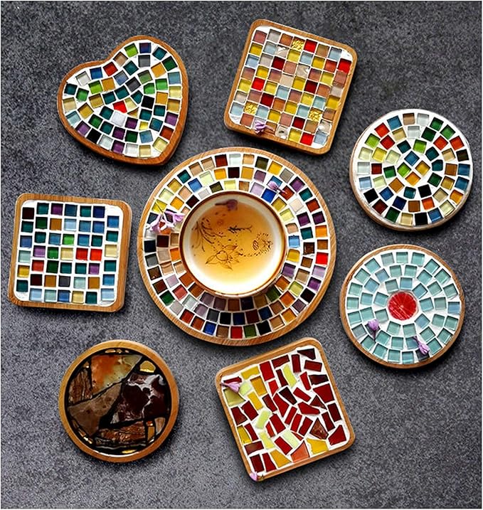 White Crystal Mosaic Tiles Squares Stained Glass - Image 4