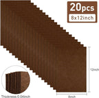 20 Pcs Brown Felt Fabric Sheet 8" x 12" Assorted Color Felt Fabric Sheets - Image 2