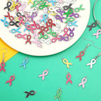 SANNIX 90 Pcs Ribbon Charms, Awareness Ribbon Enamel Charms - Image 3
