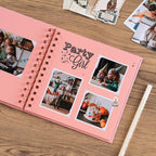 potricher 7 x 7 Inch DIY Scrapbook Album 40 Pages Hardcover Kraft Paper Scrap - Image 3