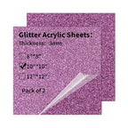 2 PCS 10 x 10 inch Glitter Colored Plexiglass Acrylic Sheets by gdhwcxl