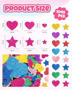 1024PCS Glitter Foam Stickers for Kids - Image 2
