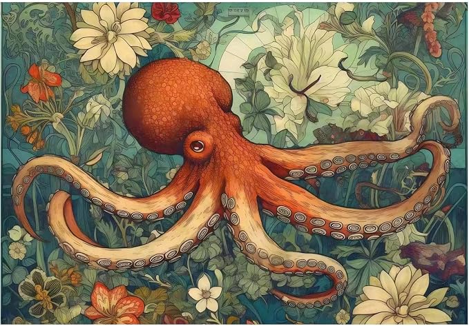 Octopus Paint by Numbers for Adult, Octopus Paint by Numbers Kit for Adults by MANDUN