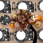50 Guests Halloween Spider Web Plates and Napkins Party Supplies Spiderweb - Image 6