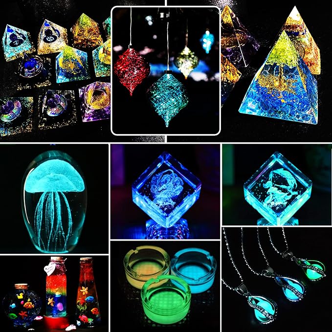 3 Box Glow in The Dark Crushed Glass Craft Glitter Fine - Image 6