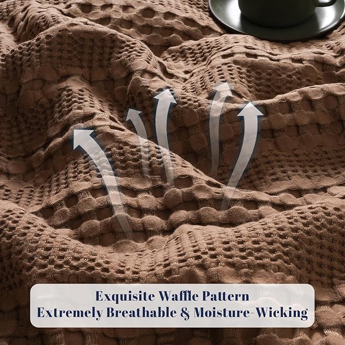 PHF Cooling Waffle Blanket Twin Size, Lightweight 60% Rayon from Bamboo & 40% - Image 4