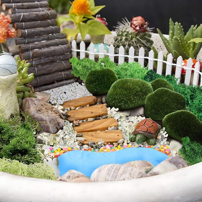 QUOZUO Scenery Basing Material Kit, 10 Pack Fairy Garden Miniatures Accessories - Image 6