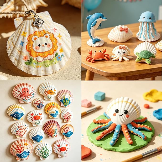 20PCS Extral Large Scallop Shells 5-6 Inch White - Image 5