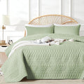 akkialla Twin Size Quilt Bedding Set, Sage Green Lightweight Microfiber Soft by akkialla
