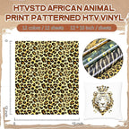 HTVSTD Animal HTV Heat Transfer Vinyl 12 Sheets 12×10in Iron on Vinyl | African - Image 2
