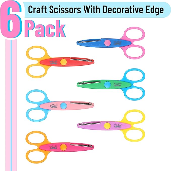 Mr. Pen- Craft Scissors Decorative Edge, 6 Pack, Bright Zig Zag Scissors | - Image 2