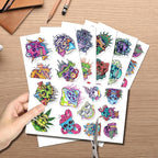 Psychedelic Skull and Trippy Mushroom Artwork 50pcs Stickers Pack Vinyl - Image 2